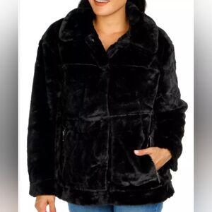 🆕 Urban Republic - Women's Plush Winter Jacket Color, black, Size:M